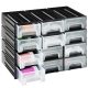Cutie organizare Navaris cu 12 sertare interconectabile, 5.9x3.4x1.9 cm, montaj perete, gri, plastic