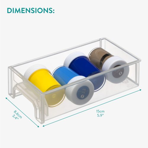 Cutie organizare Navaris cu 12 sertare interconectabile, 5.9x3.4x1.9 cm, montaj perete, gri, plastic