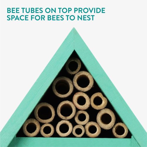 Casa pentru buburuze Navaris cu tuburi pentru albine, 14.5x9x24.5 cm, NAV000025VE001C