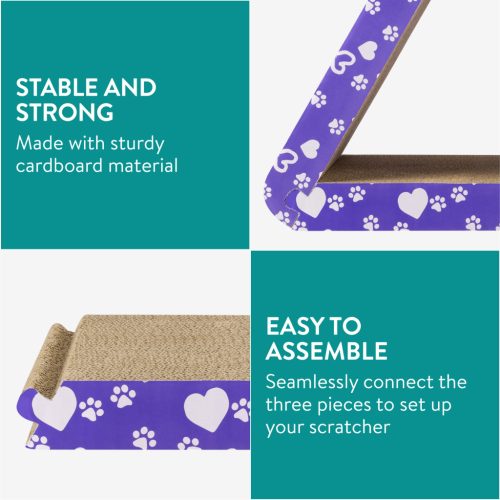Set 3 Placi de zgariat pentru Pisici Navaris, 51x25x45 cm, carton, NAV000025ZF001C