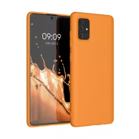  Husa Kwmobile pentru Samsung Galaxy A71, Portocaliu, Silicon, KWM000010ZJ029C