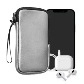   Husa Universala Kwmobile pentru telefon, Marime M - 5.5 inch, Argintiu, Neopren, KWM0000099O170C