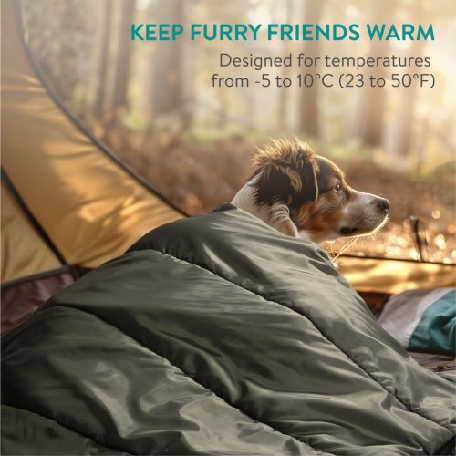 Sac de dormit exterior pentru caini Navaris, 100x100 cm, verde, NAV0000273Q001C