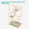 Jucarie din lemn Navaris pentru papagali, 4 niveluri, 48.5x35x97 cm, NAV0000273S002C