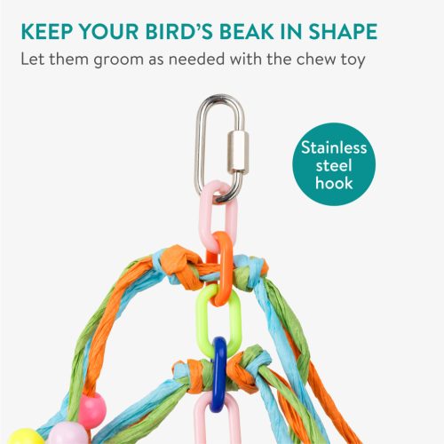 Set jucarii papagali Navaris, 2 piese, pod si mestecat, lemn de plop, NAV0000273T002C