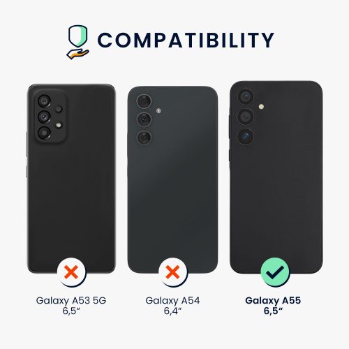 Husa Kwmobile pentru Samsung Galaxy A55, Albastru, Silicon, KWM000021MG014C