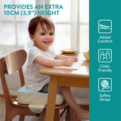 Perna inaltatoare copii Navaris, 32x32x10 cm, imprimeu vulpe, bej, bumbac/spuma