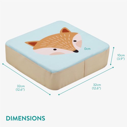 Perna inaltatoare copii Navaris, 32x32x10 cm, imprimeu vulpe, bej, bumbac/spuma
