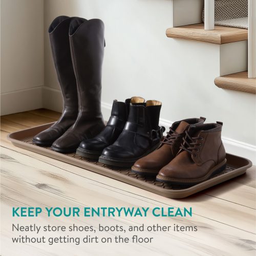 Set 3 tavite incaltaminte Navaris, 76x38.3x2.9 cm, impermeabile, PP, maro, polipropilena