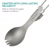 Spork Camping Pliabil Navaris, Titanium, 9.7 cm, gri, NAV0000381V001C