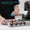 Suport capsule Vertuo Navaris, 40x5.5x23.5 cm, compatibil Nespresso, gri, plastic