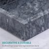 Tava vanity marmura Navaris, 25x12x3 cm, baie si living, marmura, negru, piatra naturala