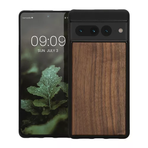 Husa kwmobile pentru Google Pixel 7 Pro, Lemn, Maro/Negru, 60033.18