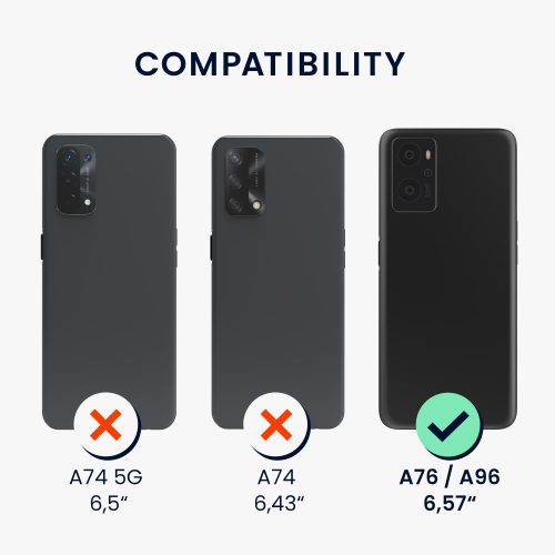 Bumper kwmobile pentru OPPO A76, Silicon, Transparent/Roz, 60042.01