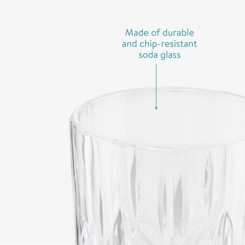 Set 4 Pahare de Whisky Navaris, 290 ml, rezistente la socuri, sticla, 60178.01.04