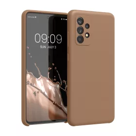  Husa kwmobile pentru Samsung Galaxy A52/Galaxy A52 5G/Galaxy A52s 5G, Silicon, Maro, 54347.245