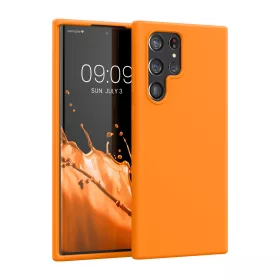   Husa kwmobile pentru Samsung Galaxy S22 Ultra, Silicon, Portocaliu, 56765.150