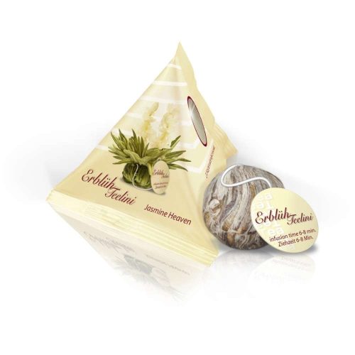 Set cadou ceai infloritor Creano ErbluhTeelini, 12 bile, 4 sortimente, alb, cutie lemn