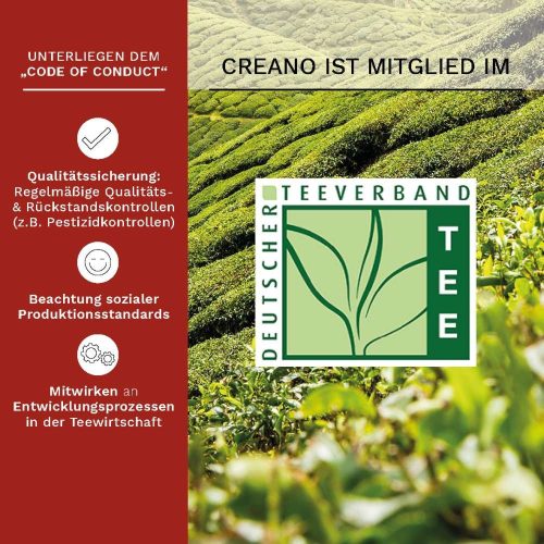 Set cadou Creano ErbluhTee Mix, 6 bile ceai alb cu flori si ceainic din sticla 500 ml