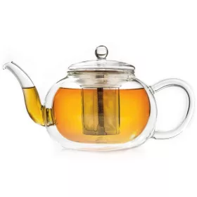   Ceainic termic Creano, 1,2 L, sticla perete dublu, cu infuzor din inox, anti-picurare