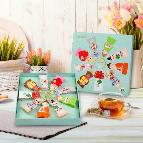 Set cadou ceai de plante Creano Tea Lovers, 9 plicuri piramida in forme diferite, 22.5 g, fara cofeina