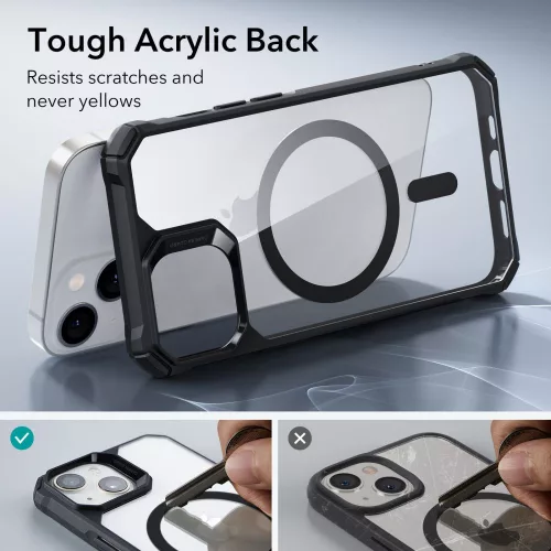 Husa ESR Air Armor Halolock MagSafe pentru Apple iPhone 14 Plus/15 Plus Transparent/Negru