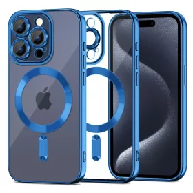   Husa Tech-Protect Magshine MagSafe pentru Apple iPhone 15 Pro Max Albastru inchis